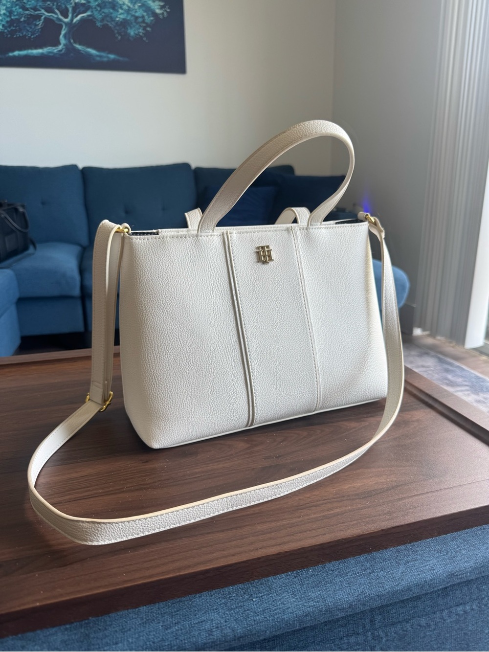 Tommy Hilfiger White Tote with Detachable Strap